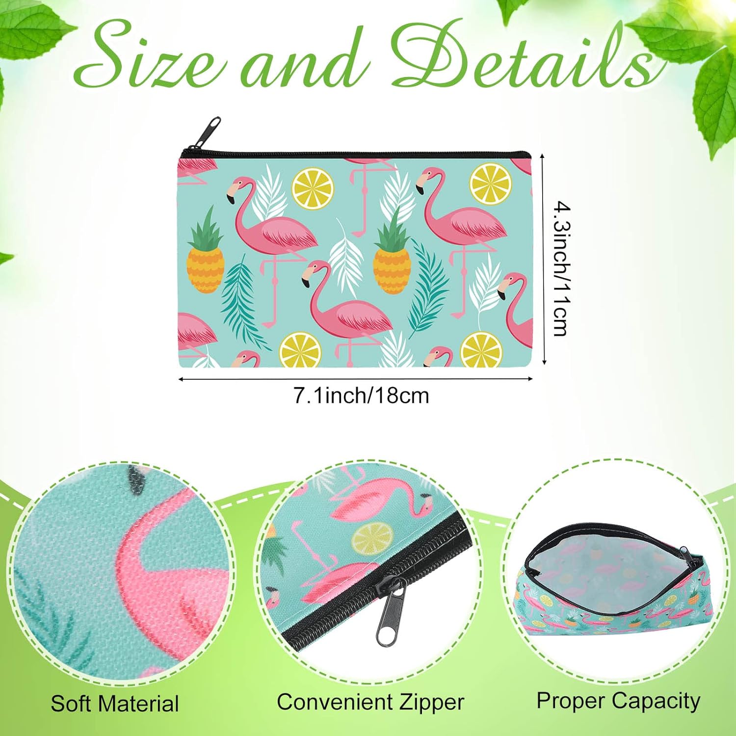 Reginary 20 Pieces Cosmetic Bag for Women, Roomy Makeup Bags with Zipper Toiletry Bag Pouch Travel Accessory Organizer Gifts, 7 x 4.3 Inches(Summer) - Image 2