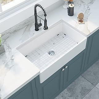 33 White Farmhouse Sink - Hercate 33 Inch Wh...,