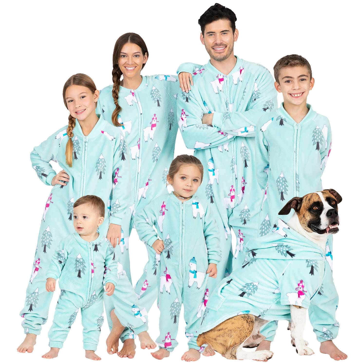 Footed Pajamas -Family Matching Winter Llamas Infant Footless Hoodie Chenille One Piece Small (Fits 0-3mos.)