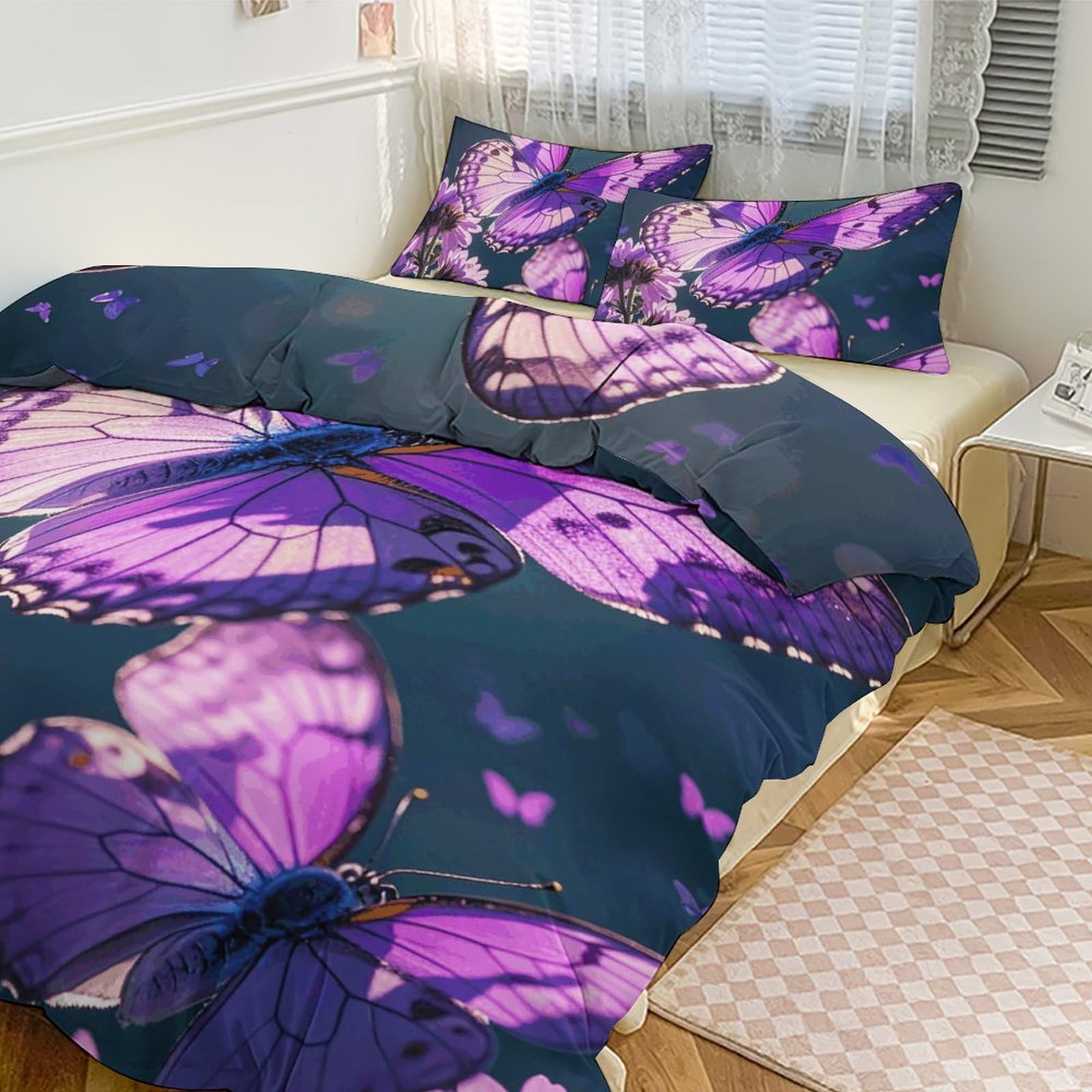 Couette épaisse violette anti-froid 218x177 cm pour éliminer les nuits fraîches