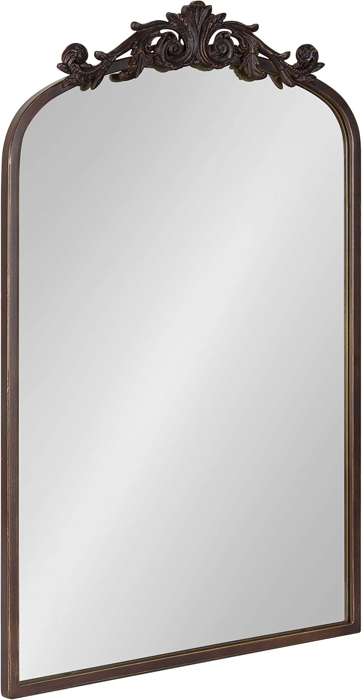 Kate and LaurelArendahl Traditional Arch Mirror, 19 x 30.75, Antique Bronze, Baroque Inspired Wall Decor