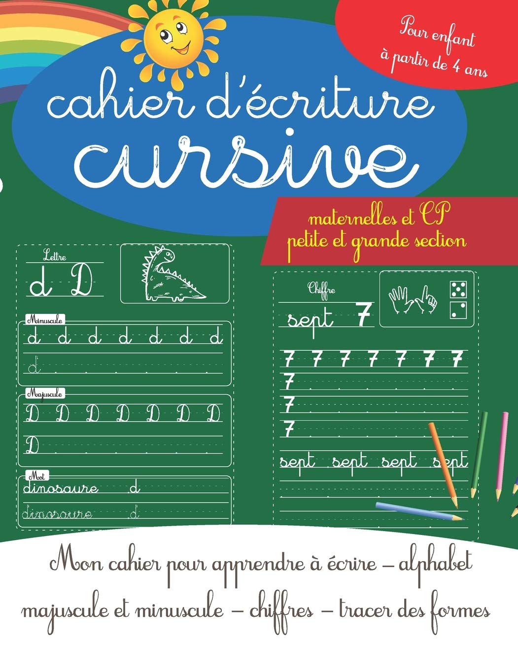 Buy Cahier d'écriture cursive maternelles et CP - petite et grande ...