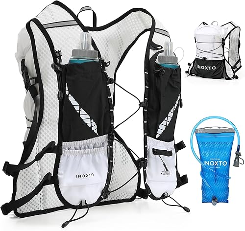 Miniatura 12 de IX INOXTO Running Vest Hydration Backpack, Lightweight Running Backpack Hydration Pack with 1.6L Water Bladder Daypack for Trail Running Hiking
