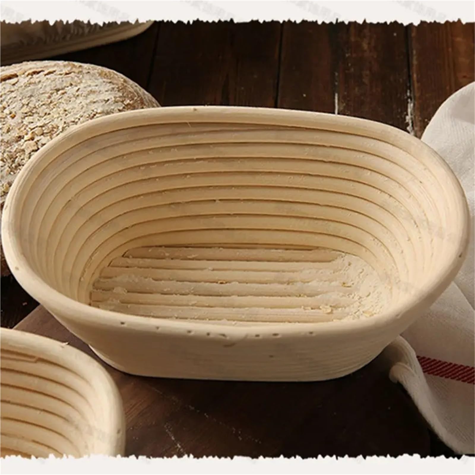 Cestas for fermentación de masa pan, cesta mimbre, madre ratán portátil, cestas for, herramientas cocina Para Hornear Pan(15X8X5cm)