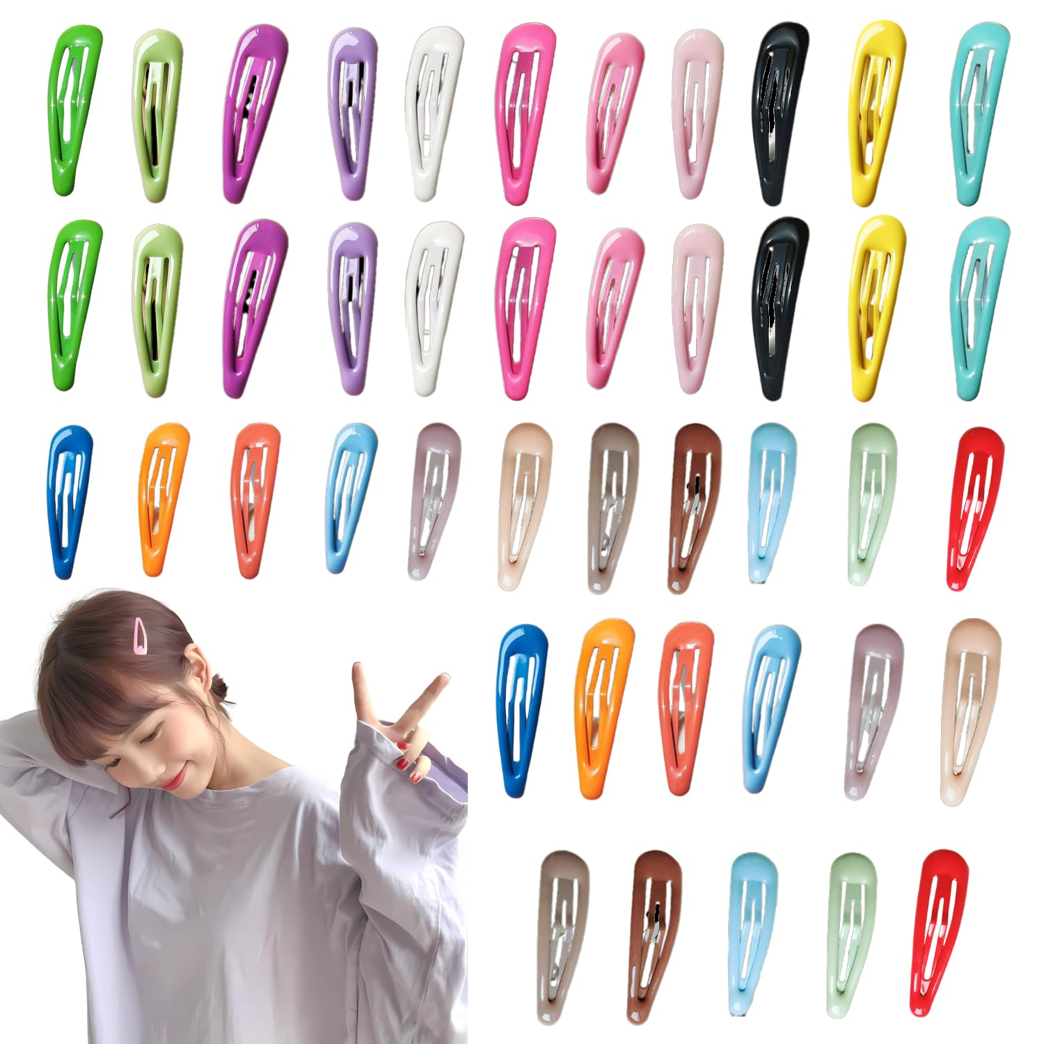 Amazon.co.jp: パッチンピン パッチン留め ヘアピン (カラフルミックス