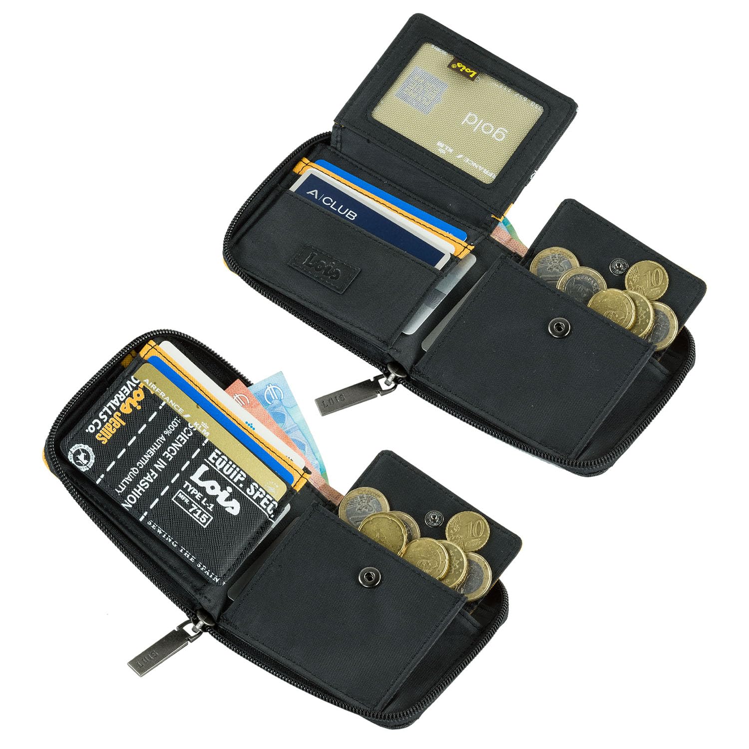 Cartera Juvenil Negro De Polipiel/Nylon Resistente Para Chico Deporte Casua