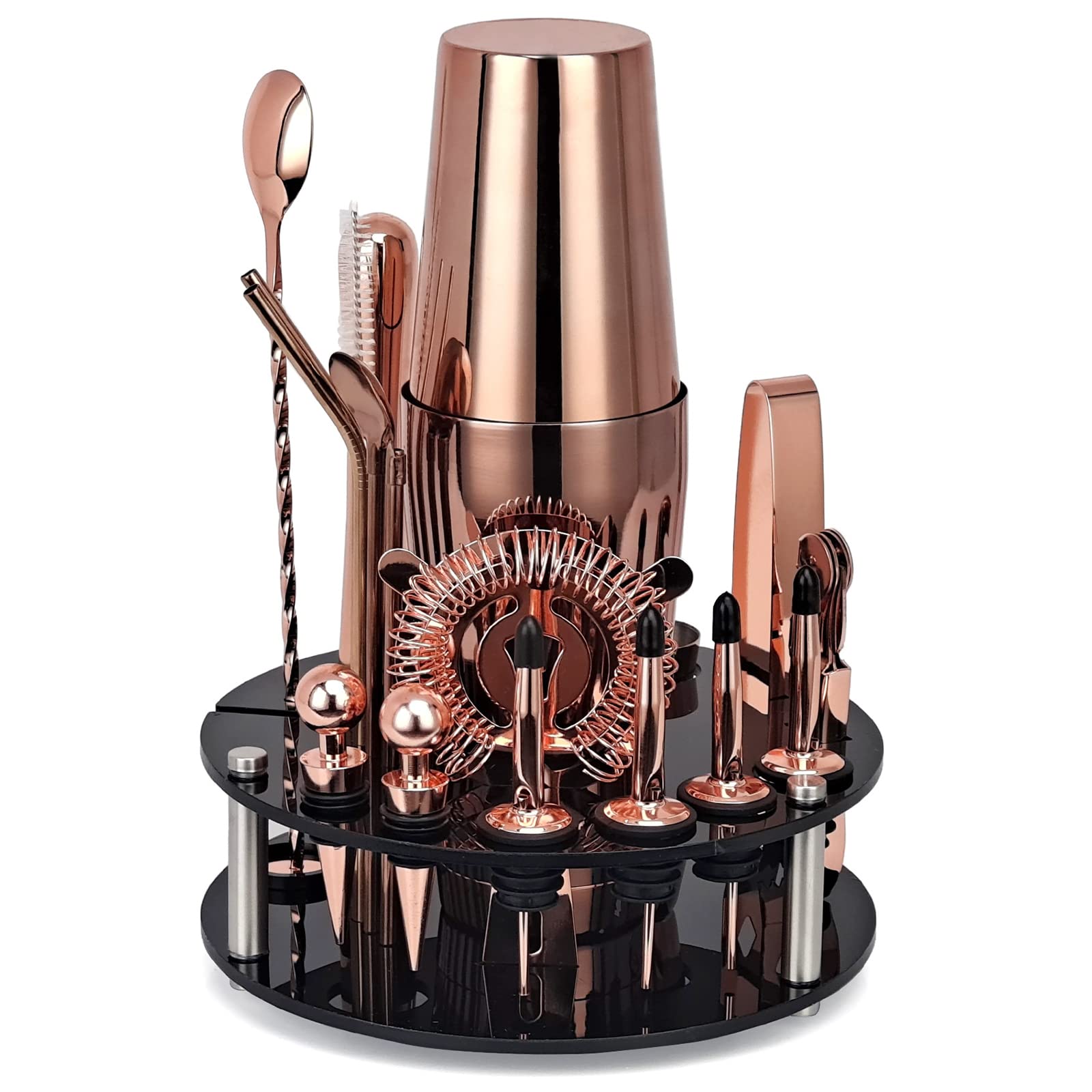 Hsioluted 20Pcs Cocktail Shaker Making Set Mixer Wine Shaker Home Drink Party Supplies Kit Bartender for Home Cocktail Making Set