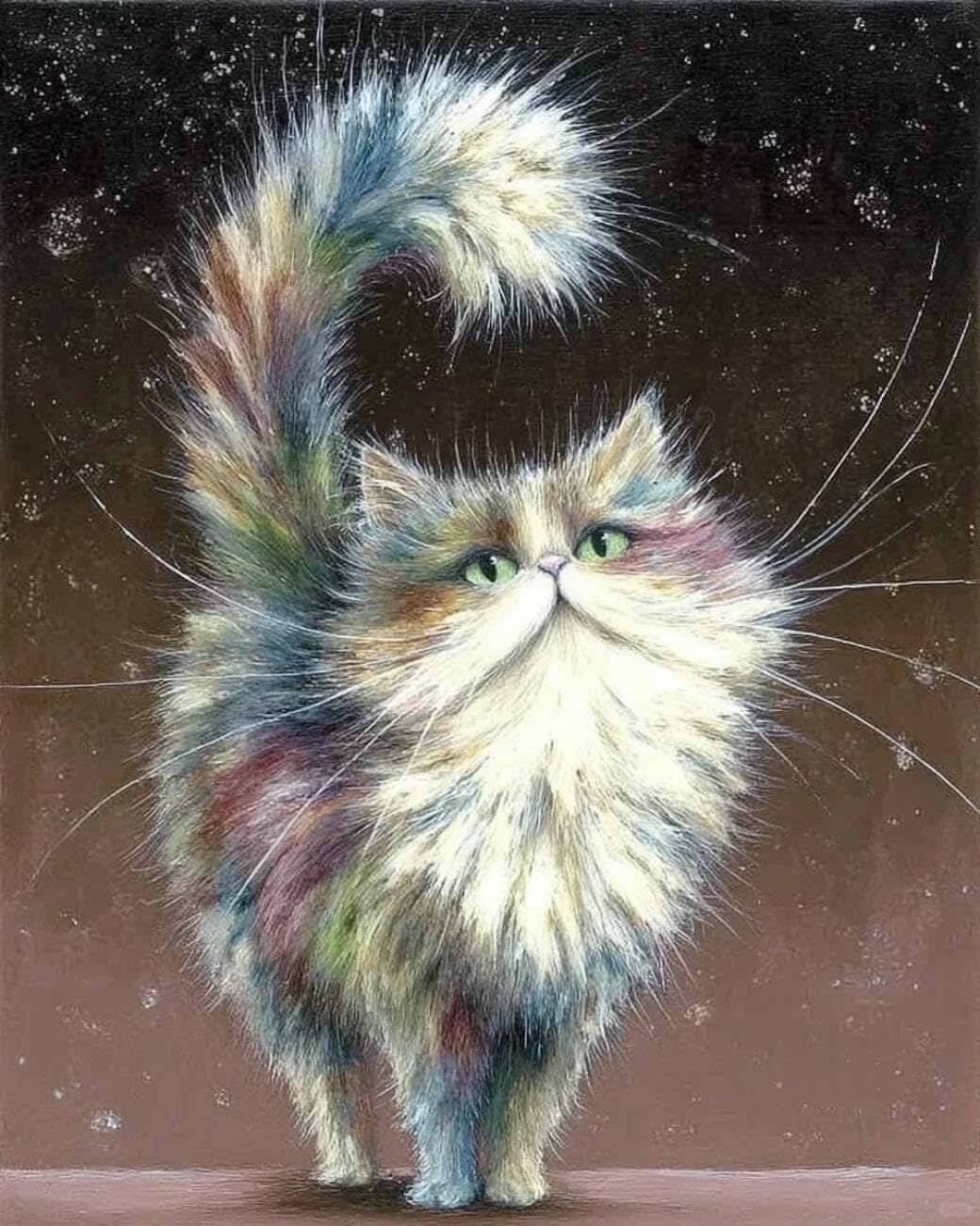 Rqwybcaxn Seed Bead Embroidery Kits Cat Portrait 40x50cm