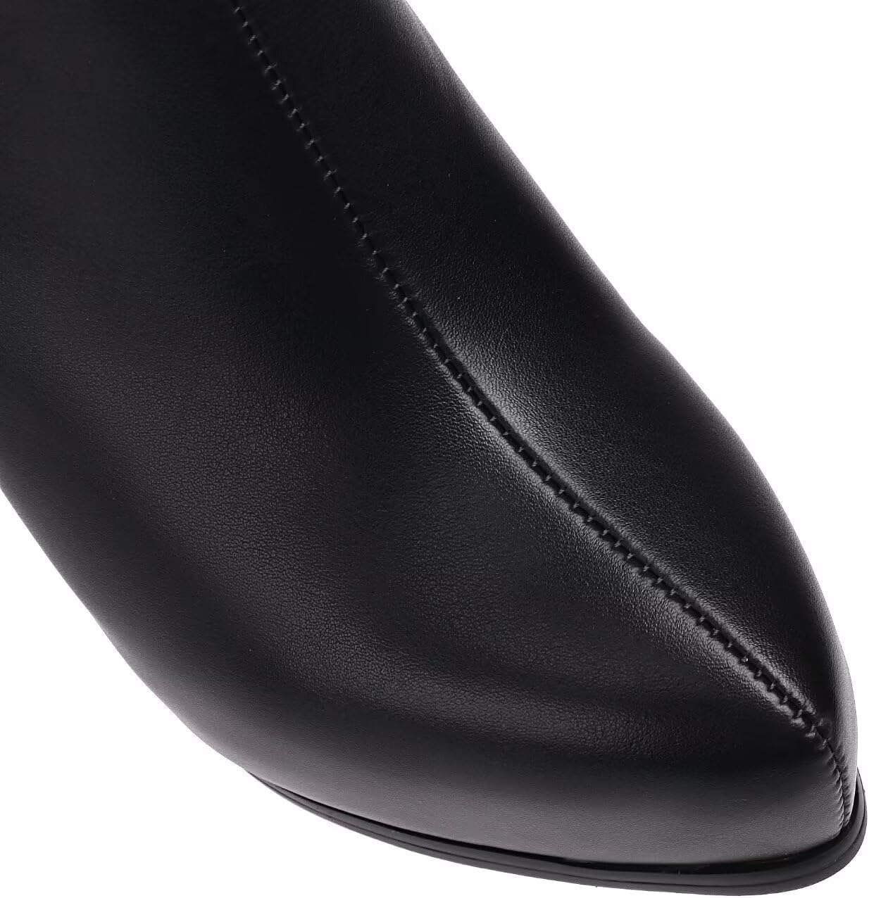 KISSASA Womens Pointed Toe Faux Leather High Heel Stiletto Side Zip Pointy Ankle Boots