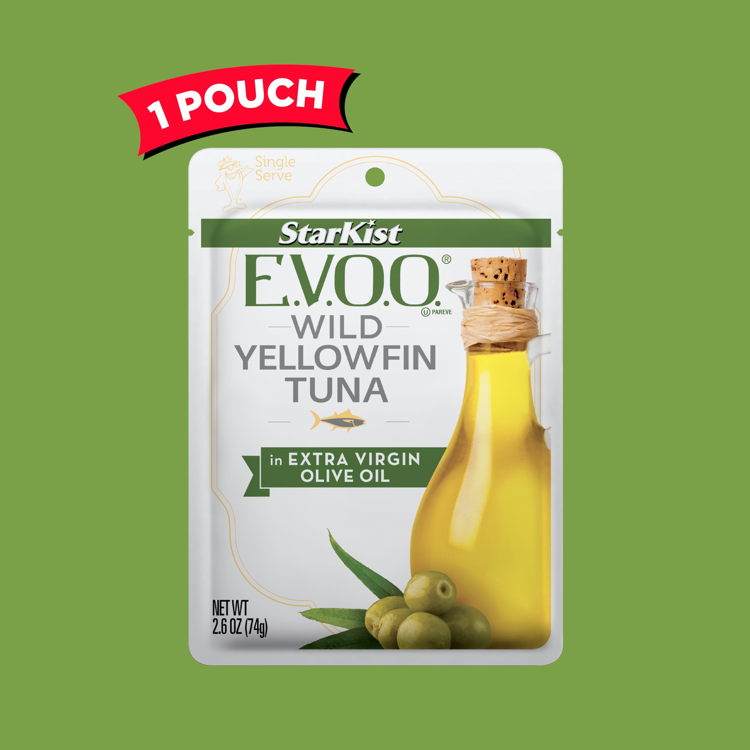 StarKist E.V.O.O. Yellowfin Tuna in Extra Virgin Olive Oil, Single Serve Pouch, 2.6 oz