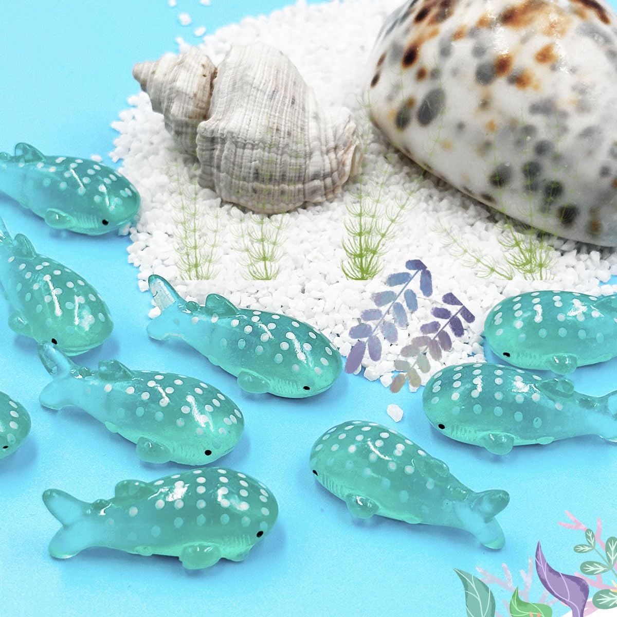 Lot De 30 Figurines Baleines Miniatures – Résine Bleue, 2,8 Cm