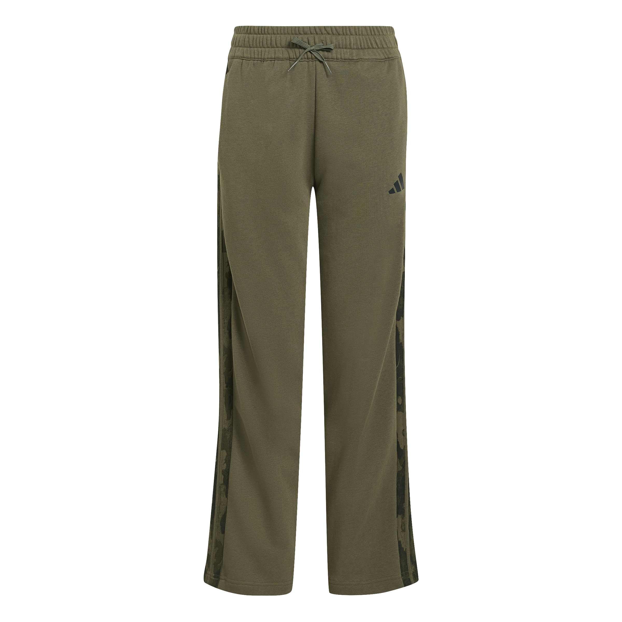 adidas Unisex Kids Seasonal Essentials Camo French Terry Juniors Pants, Olive strata/Jungle Ink, 11-12 Years