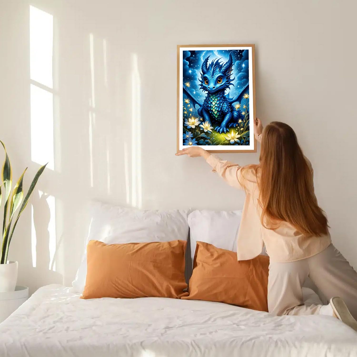 AIRDEA Bouddha Lotus 5D Diamant Peinture, DIY Diamond Painting Arts Débutante, DIY Diamant