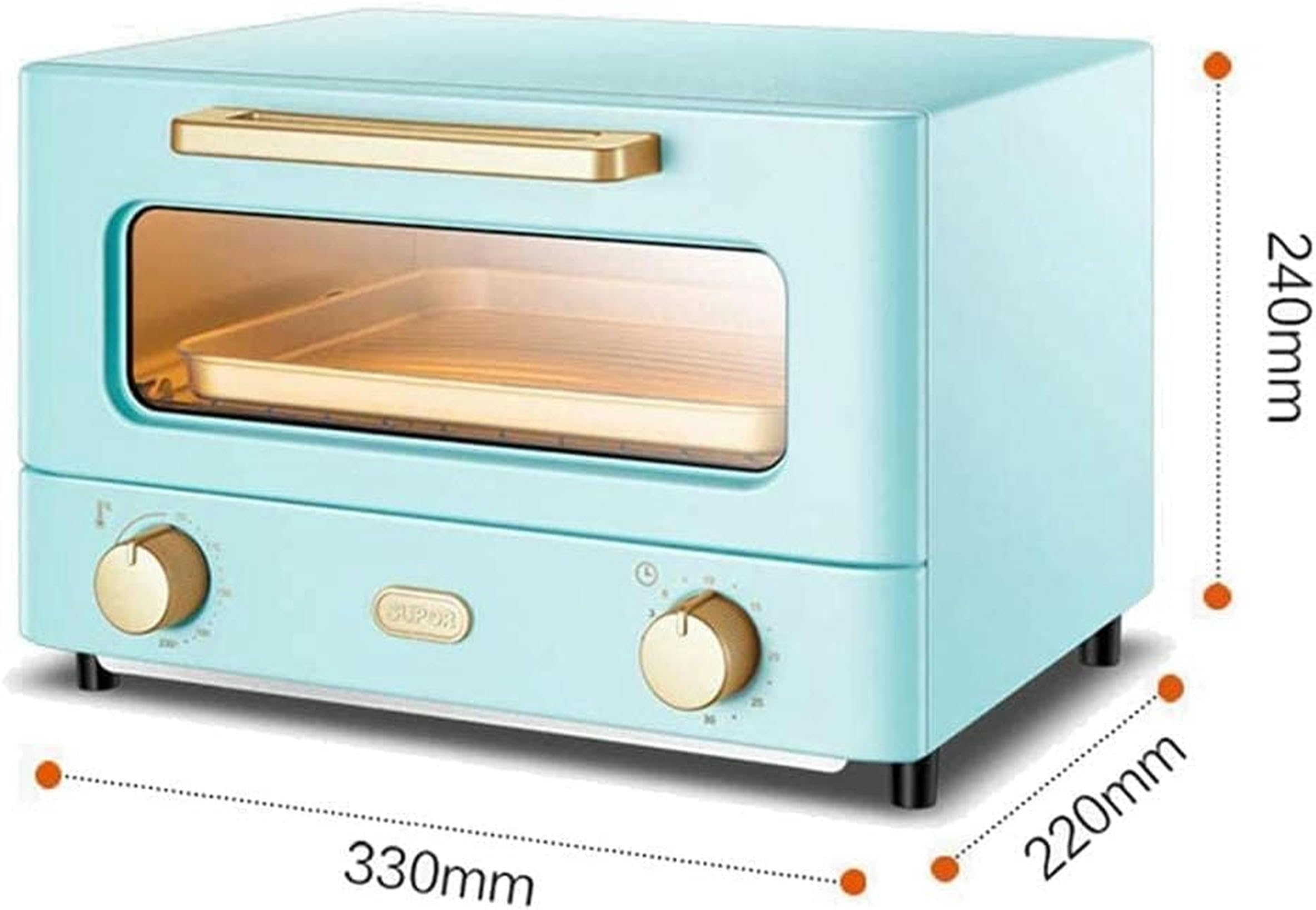 Mini Piekarnik, Kuchnia Elektryczna I 12 -Litrowy Grill, Mały Zegar Do Pieczenia, Podwójne Górne I Dolne Drzwi Szklane, Toster Konwekcyjny Ciepła (niebieski)