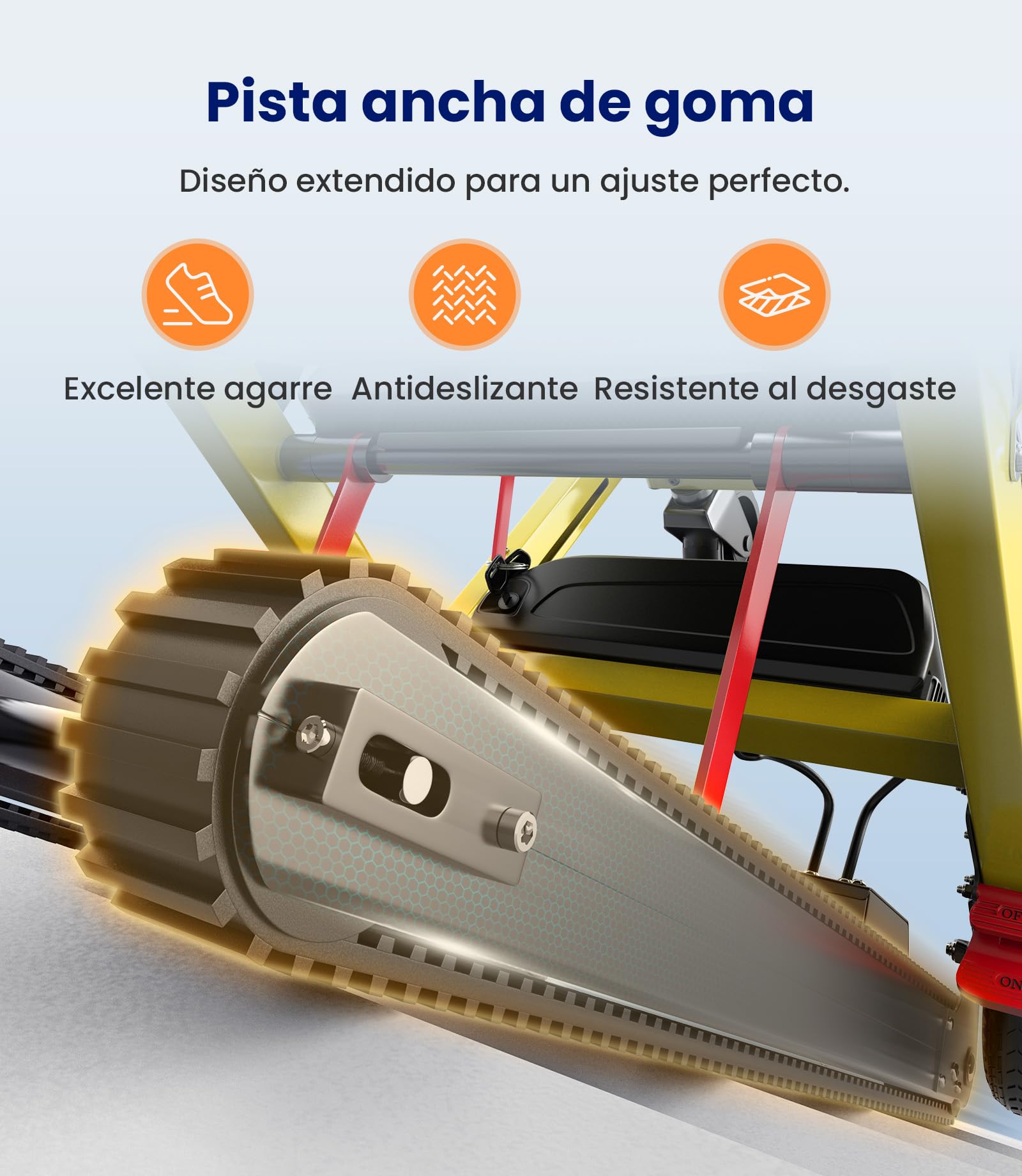 VOCIC AY04 Silla de ruedas eléctrica para subir escaleras, 220 kg | Alta capacidad de carga, con cadena de goma, para personas mayores, con luz LED (amarillo)
