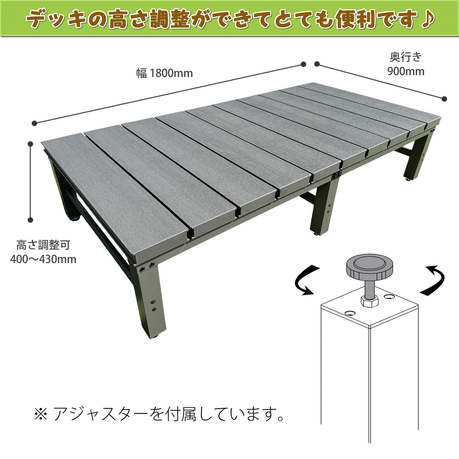 Amazon.co.jp: エコウッド人工木ウッドデッキ・縁台1800×900mm