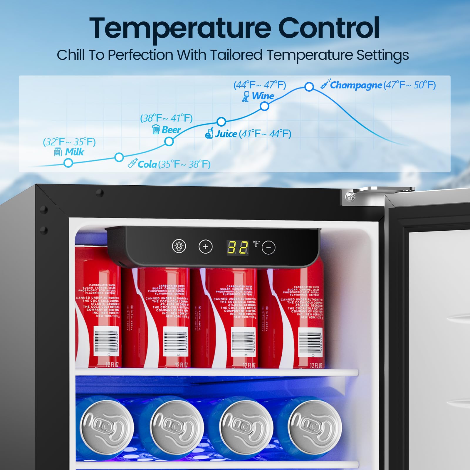 Cowsar 15 Inch Outdoor Beverage Refrigerator, Under Counter Beverage Fridge With Stainless Steel Door, Built-In Or Freestanding Beverage Cooler 127 Cans For Home/Kitchen/Patio/Bar on Fridge.com - View 4