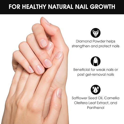 Miniatura 3 de Deborah Lippmann Base y capa superior Hard Rock  Promueve el crecimiento saludable para uñas suaves  Polvo de diamante fortalece y protege el