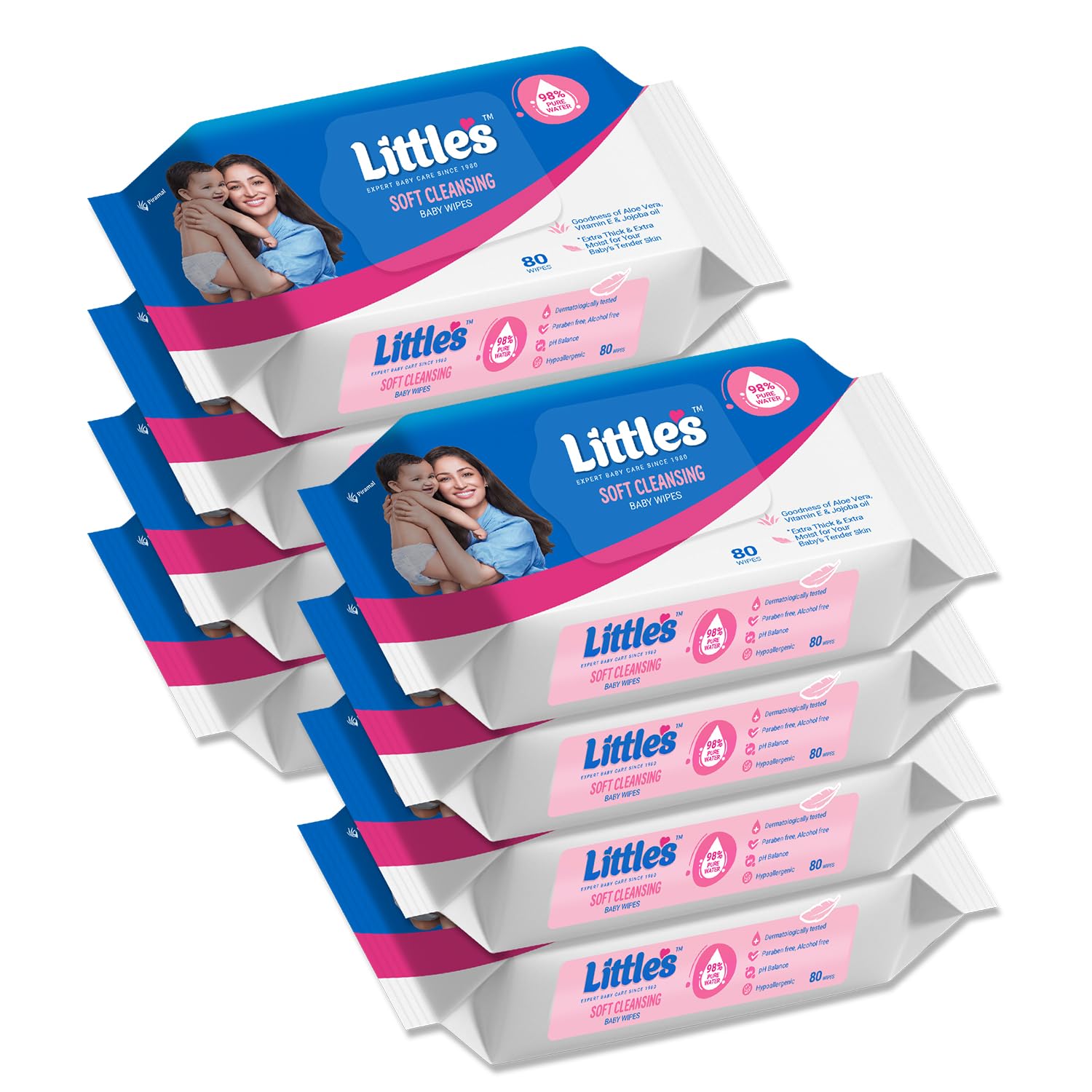 Little's Soft Cleansing Baby Wipes (Pack of 8, 80 Wipes)-image-42