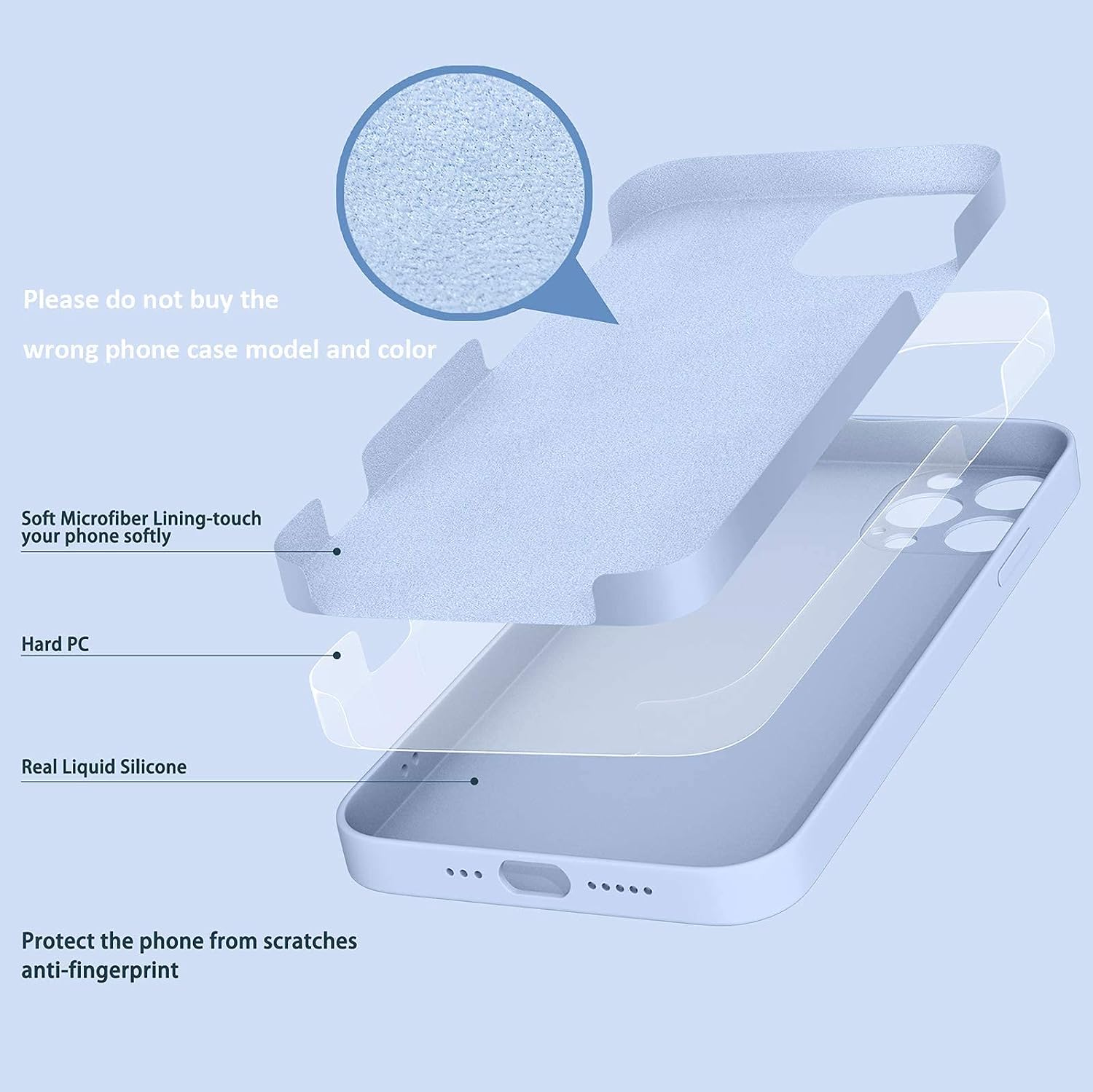 iPhone 11 Pro Case,Phone Case Silicone Compatible with iPhone 11pro,Silicone iPhone 11pro Protective Cover Case for iPhone 11pro Light Blue 5.8 Inch