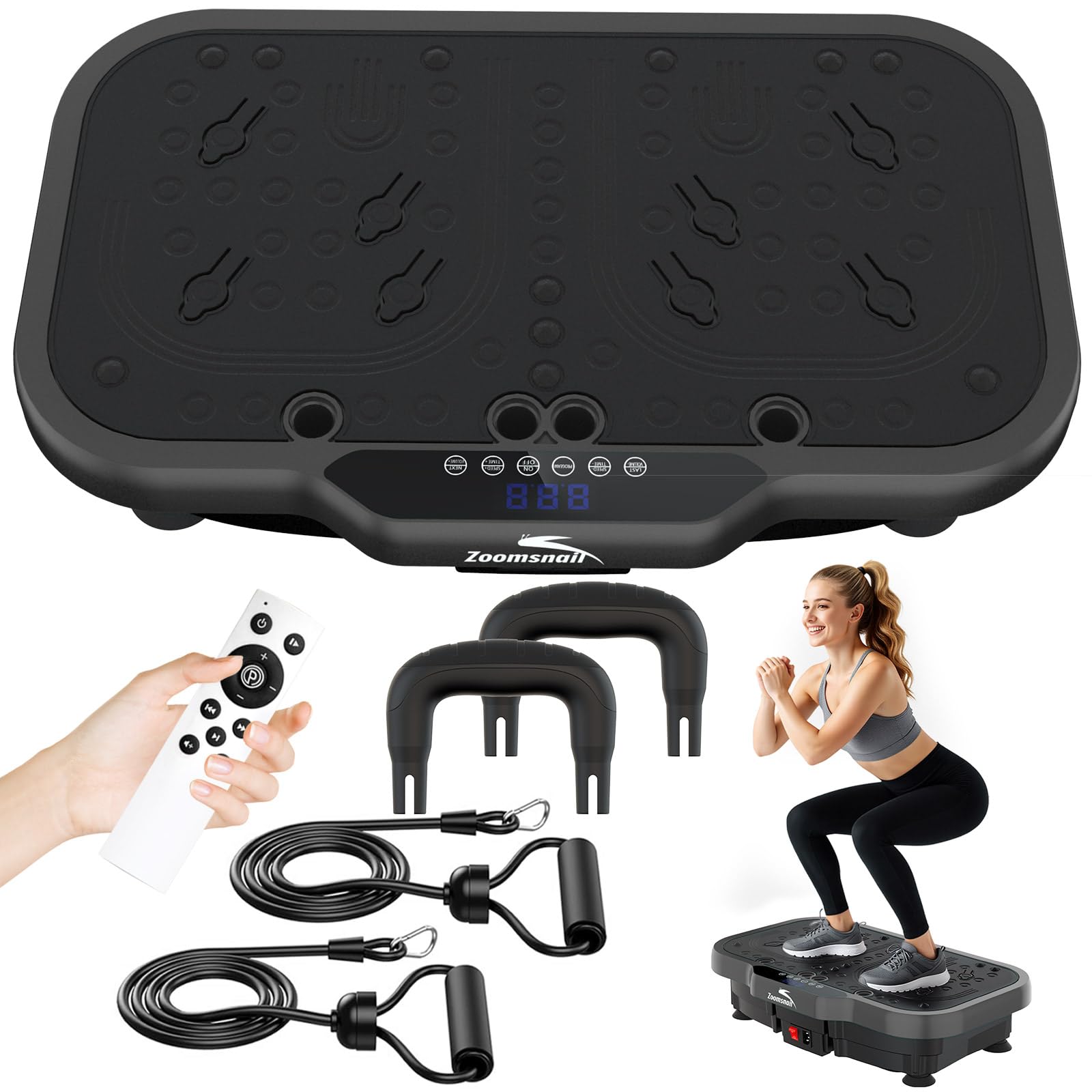 Vibration Plate Exercise Machine 8000 Vibrations min Adjustable Fitness Platform 400 Lbs Capacity Whole Body Workout Extra Large