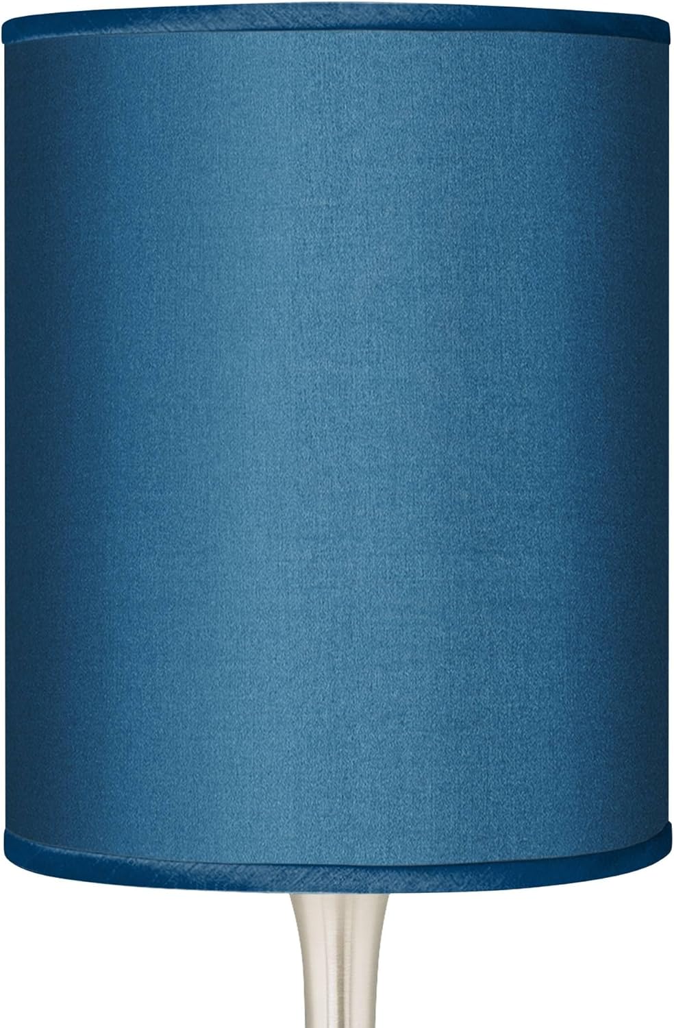 Possini Euro Design Modern Accent Table Lamps 23.5" High Set of 2 Droplet Brushed Nickel Metal Blue Textured Faux Silk Drum Shade for Living Room Bedroom House Bedside Nightstand Home Office