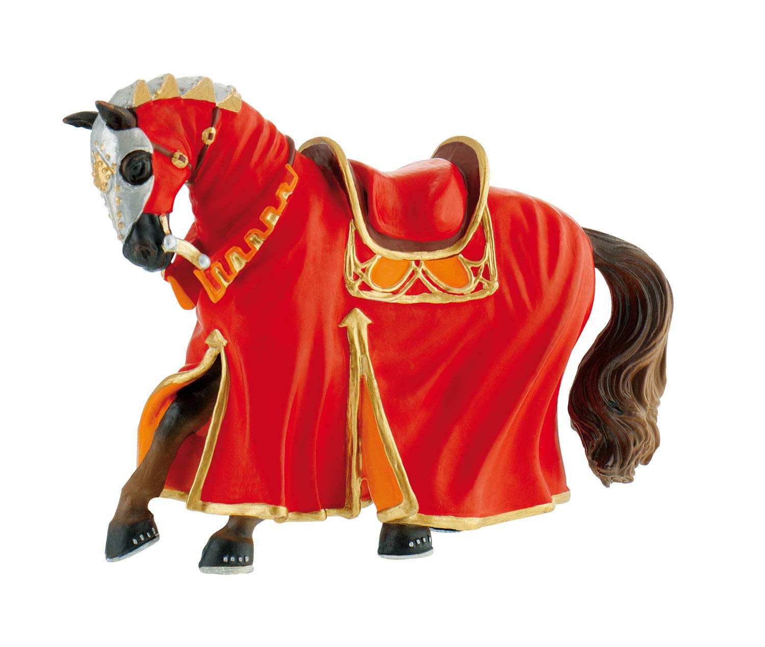 Bullyland 80768 Figure Figurine World - Tournament horse in Red, Multicoloured, Medium