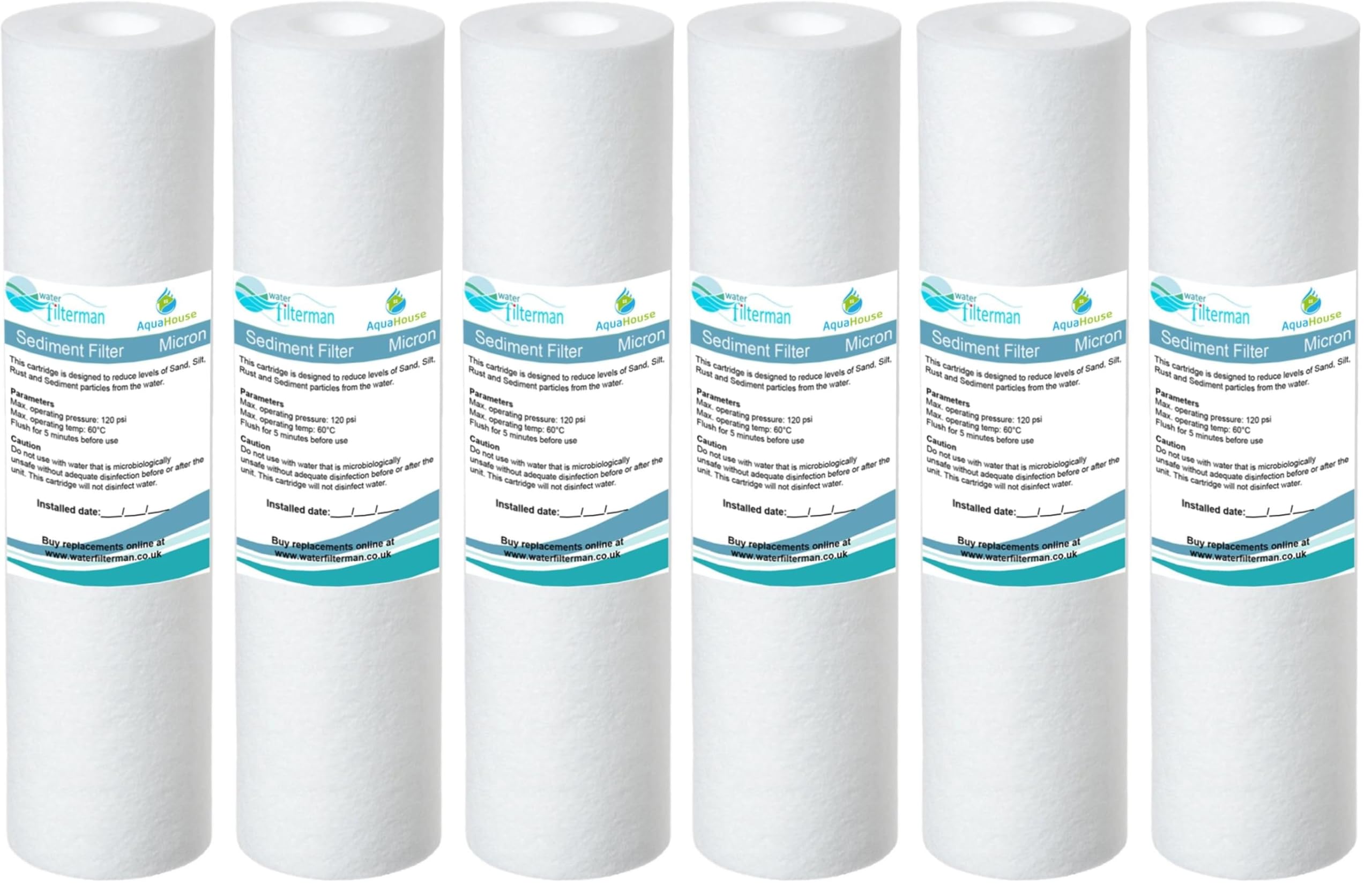 Filtro de agua AquaHouse de 1 micrón para retener partículas en ósmosis inversa de 10"