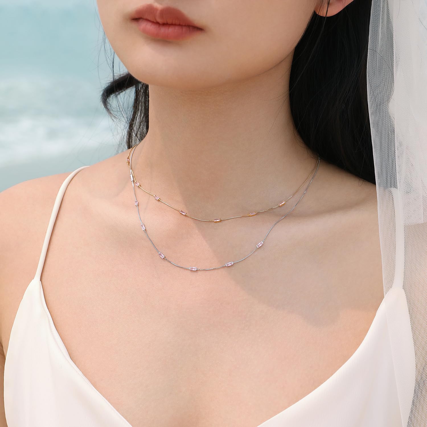 Meissa Collier pendentif émeraude verte pour femmes Collier ras du cou en zircone cubique en argent 925 Bijoux de mode pour filles