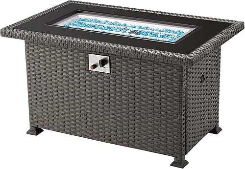 Miniatura 8 de GYUTEI Mesa para fogata, fogatas para propano exterior, mesa de fuego de gas de encendido automático de 44 pulgadas y 50,000 BTU con certificación