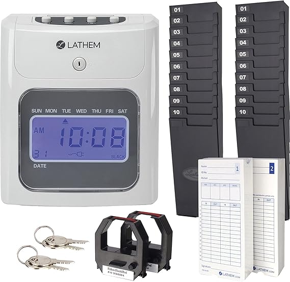 Lathem 400EKIT TopFeed Electronic Time Clock Bundle Kit