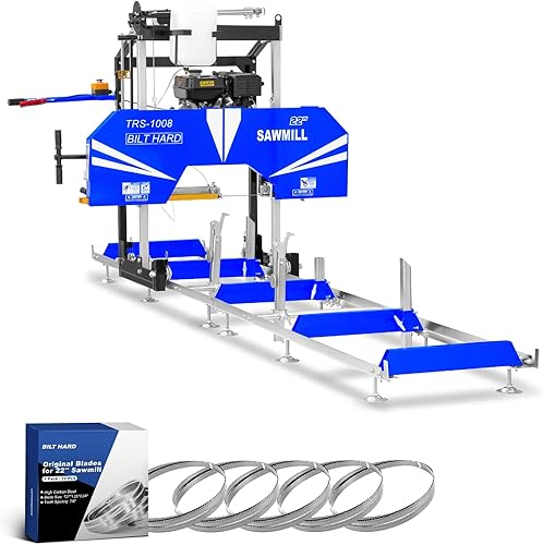 Vista 10 de BILT HARD Aserradero portátil máx. de 36 pulgadas, motor de gas de 25HP 760cc con arranque eléctrico, ancho de tablero de 36 pulgadas, longitud