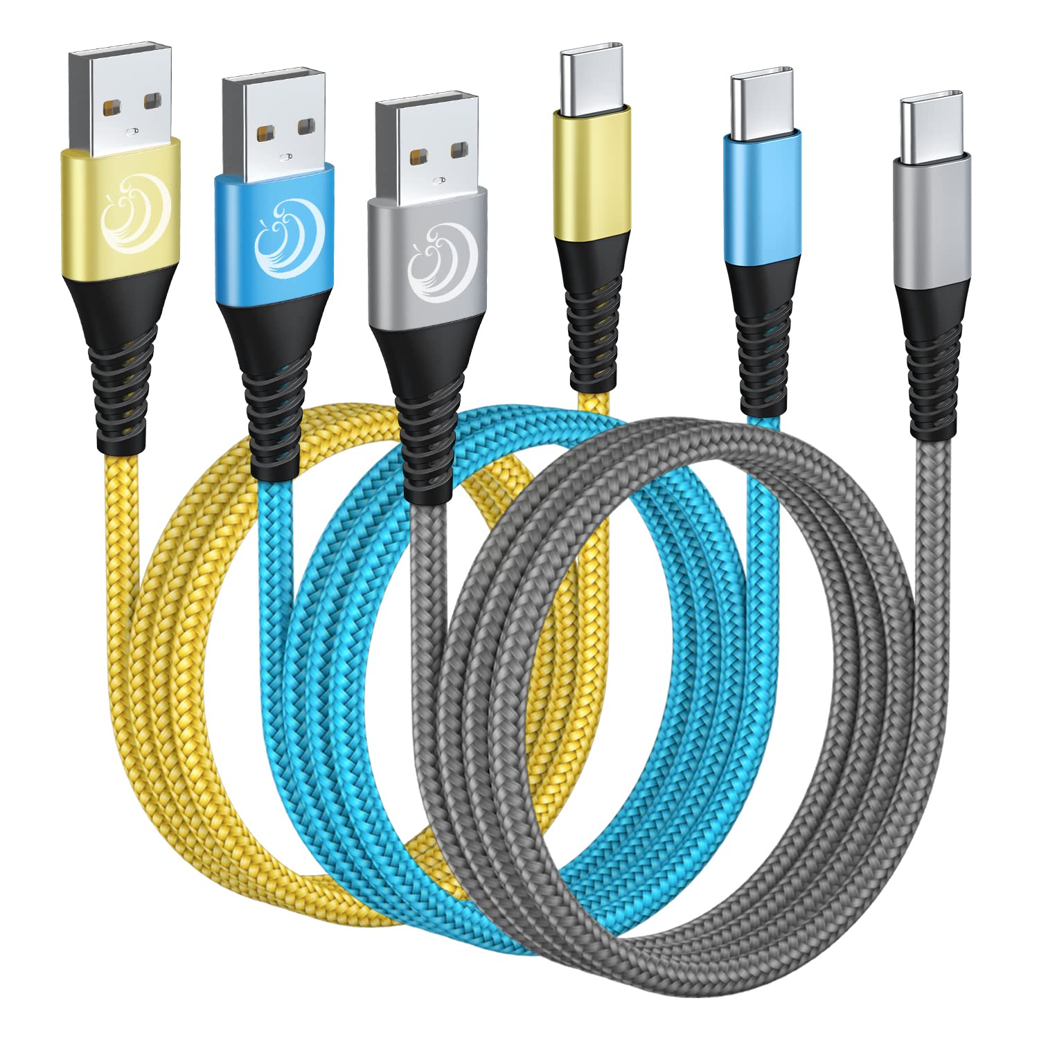 USB C Cable 10FT 3Pack Fast Charging Nylon Braided Long Type C Charger Cable for Samsung Galaxy S24