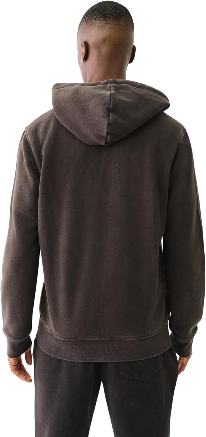 True Religion Men's Crackle Zip Up Hoodie