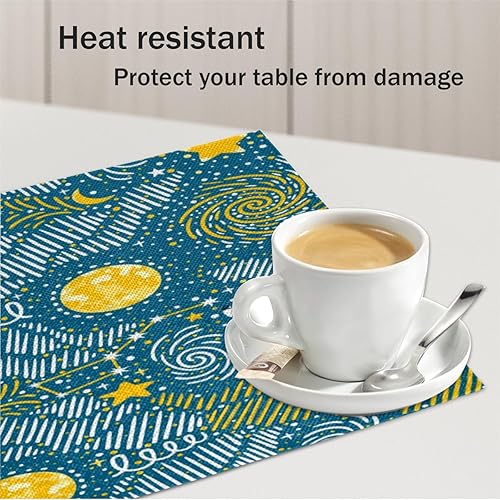 Miniatura 5 de Bears Design Placemats Set of 4 Table Mats Washable Placemat Waterproof Place Mats for Party Home Dining Table Decor 18x12 in