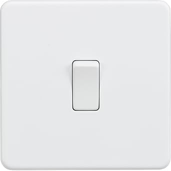 Knightsbridge SF2000MW Screwless Light Switch, 230 V, Matt White