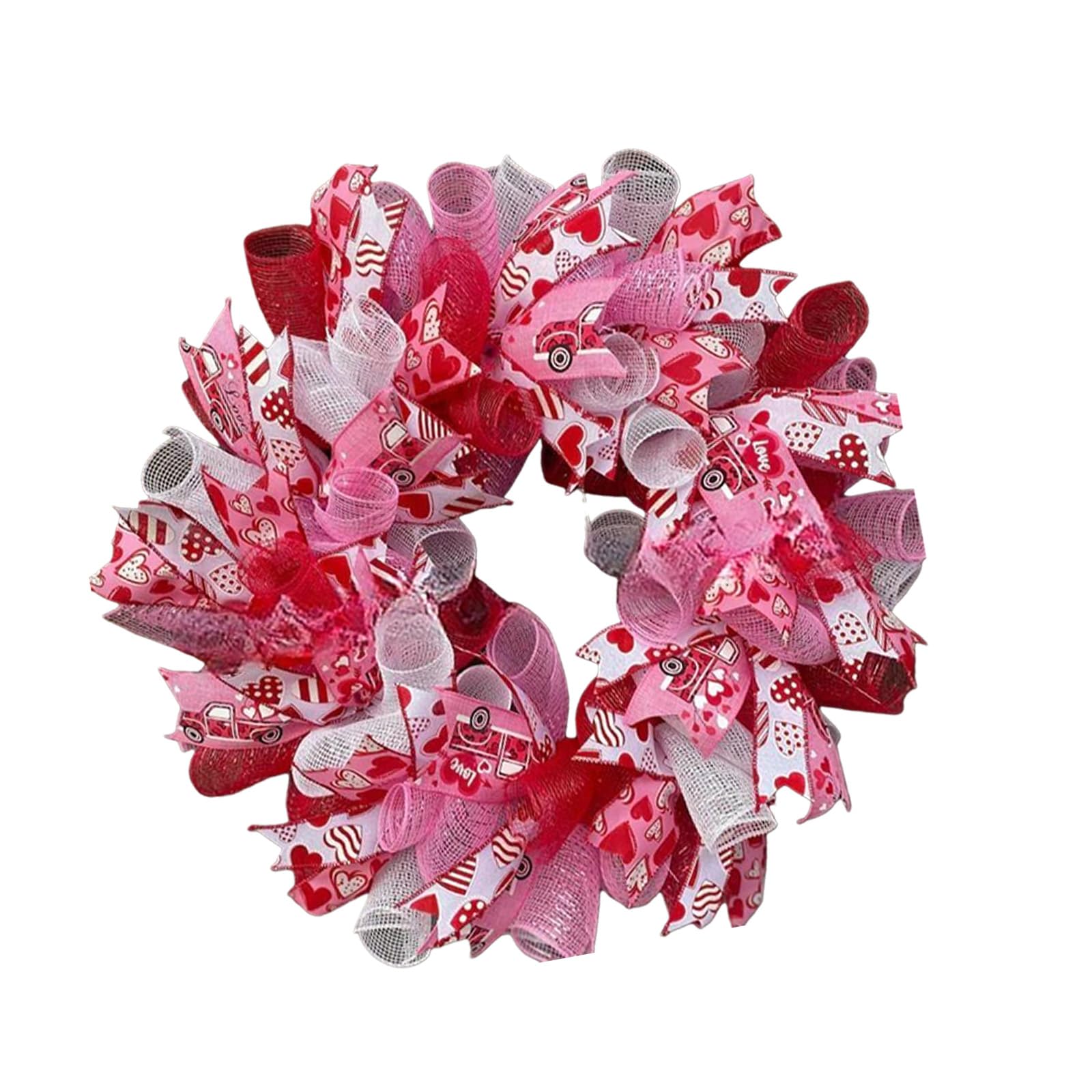 Beautiful Valentines Day Spring Ribbon Wreath Artificial Flower Decors Perfect Romance Loves Gift Wreath