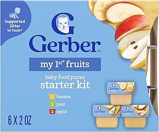 Gerber Alimento para bebés etapa 1, paquete variado de frutas, puré de bebé, 2 unidades