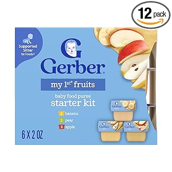Gerber Stage 1 Baby Food, Fruit Variety Pack Puree Tubs, Baby Puree, 2PK