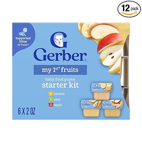 Gerber Stage 1 Baby Food, Fruit Variety Pack Puree Tubs, Baby Puree, 2PK