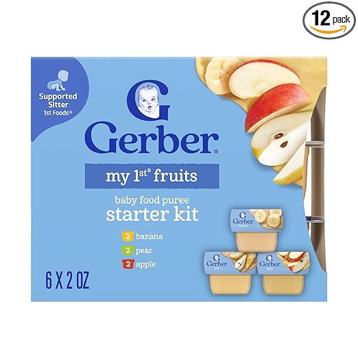 Gerber Stage 1 Baby Food, Fruit Variety Pack Puree Tubs, Baby Puree, 2PK