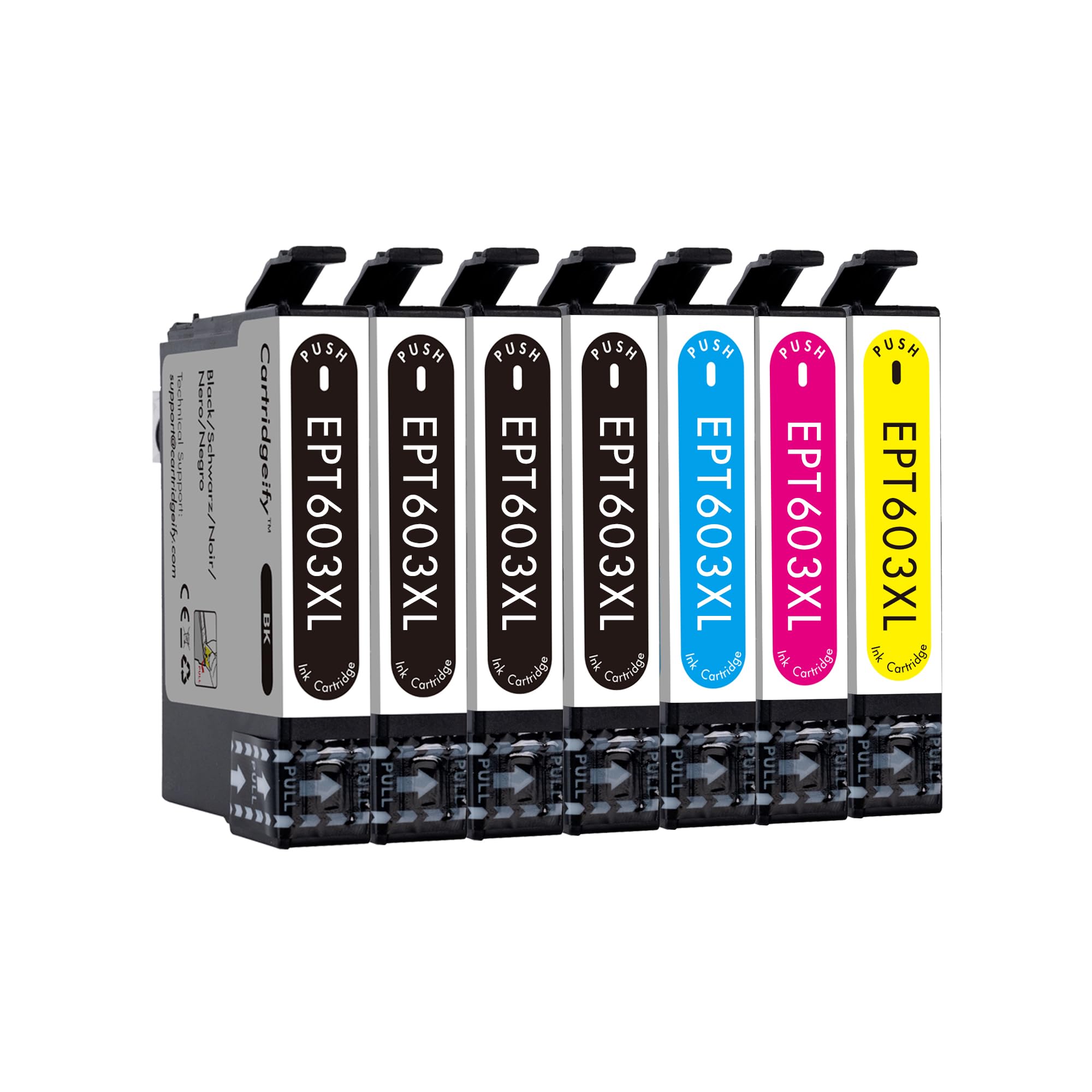 7-Pack EPT603XL Ink Cartridges, for Expression Home XP-3100 XP-4100 XP-2100 XP-2105 XP-3105 XP-4105, Workforce WF-2840 WF-2830 WF-2810 WF-2835