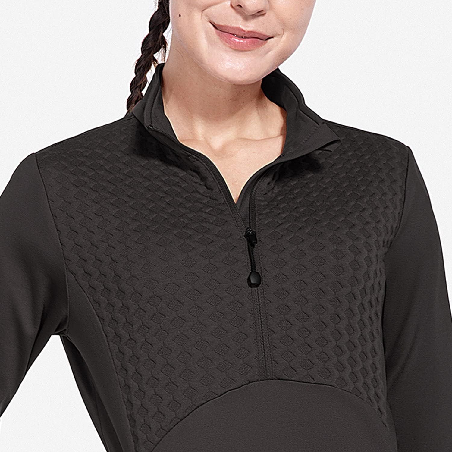 BALEAF Women's Fleece Equestrian Shirt Long Sleeve Horse Riding 1/2 Zip Thermal Running Pullover Cold Weather : Clothing, Shoes & Jewelry