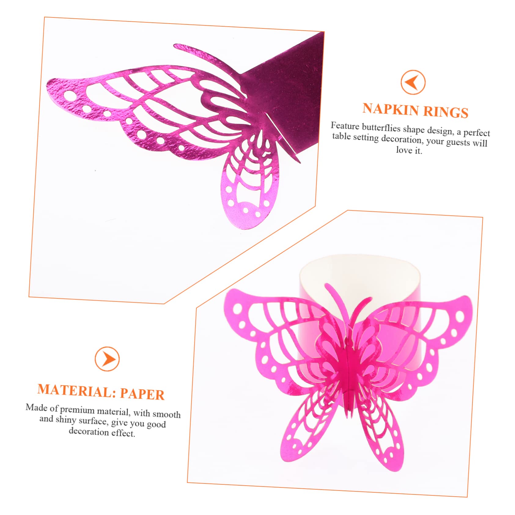 TOPBATHY 150 Pz Fibbia per tovaglioli a farfalla anello tovagliolo portatovaglioli di compleanno decorazioni natalizie addobbi natalizi portatovaglioli di carta da matrimonio tessuto