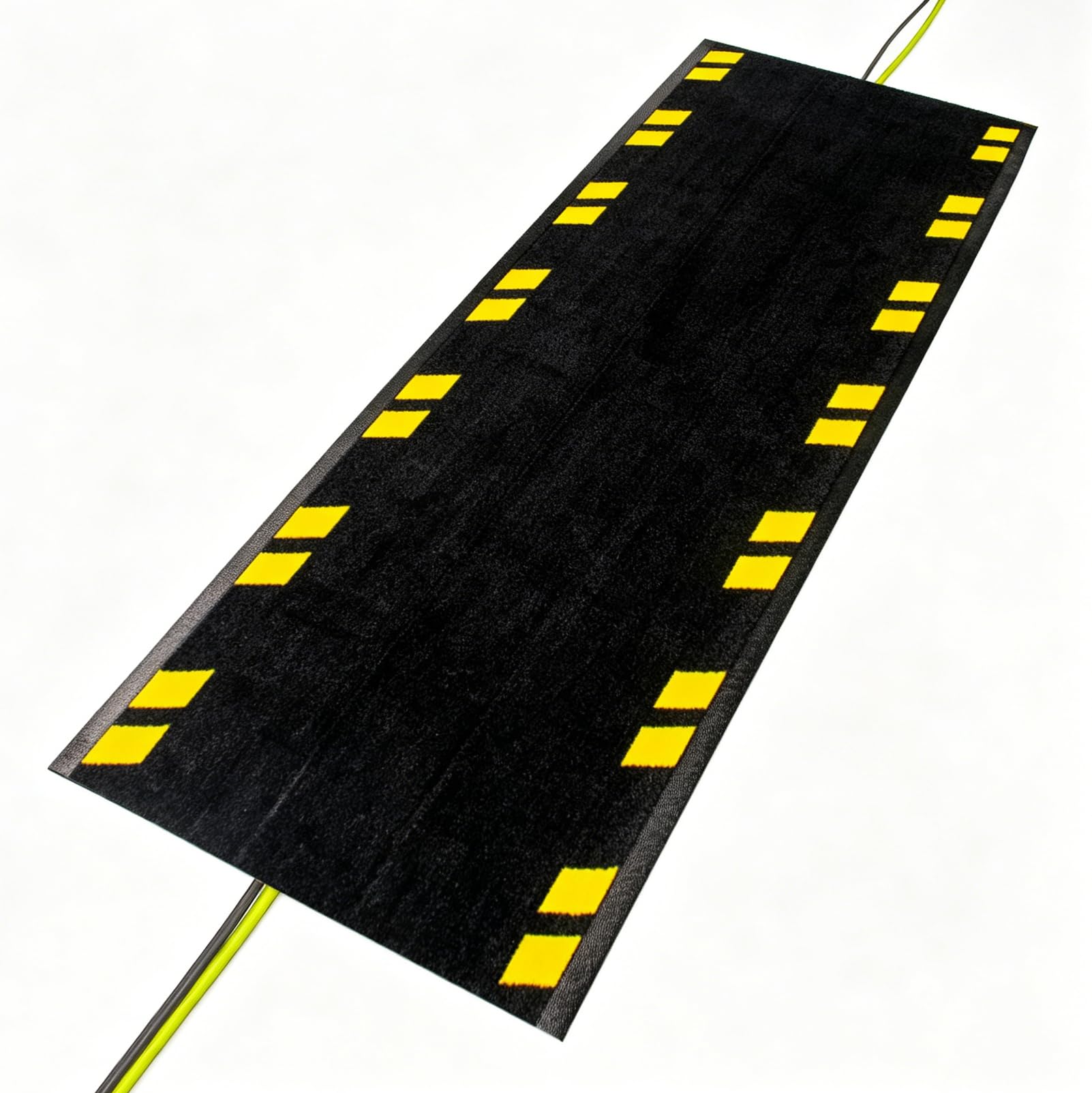 Copricavo Passacavo da Pavimento 120 x 40 cm, Tappeto Copricavi in Nylon e Gomma, Antiscivolo e Riutilizzabile, Canalina Passacavi Flessibile per Interni ed Esterni