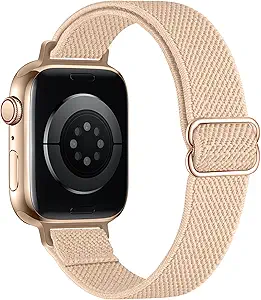 Slim Stretchy Bands Compatible with Apple Watch Band 40mm 41mm 42mm 38mm 44mm 45mm 46mm 49mm Women Men, Soft Fashion Nylon Braided Elastic Strap for iWatch Series 10 SE 9 8 7 6 5 4 3 2 1 Ultra 2
