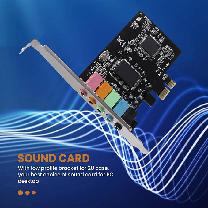 Tarjeta de Sonido Interna 5.1 PCI-E con Bracket miniatura 8