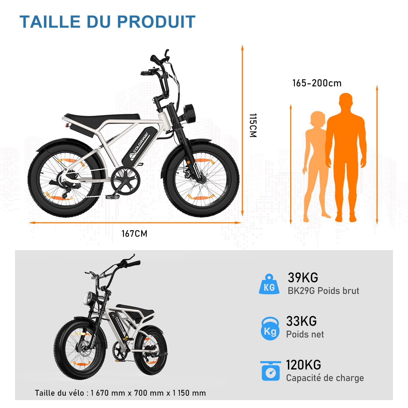 COLORWAY BK29G Elektrofahrrad, 20'' EBike mit 4.0 Breitreifen, 250W Motor und 36V 12Ah Akku, mit LCD-Display, Doppelscheibenbremse, bis zu 45-90km Reichweite,Elektrofahrräder