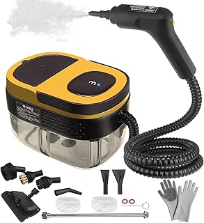 Steam Cleaner 2500W Handheld Steamer with 1.6L Tank, 3 Steam Levels, Portable Steam Cleaning Machine for Home, Car Detailing, Furniture, Bed Bugs & Grout – Yellow