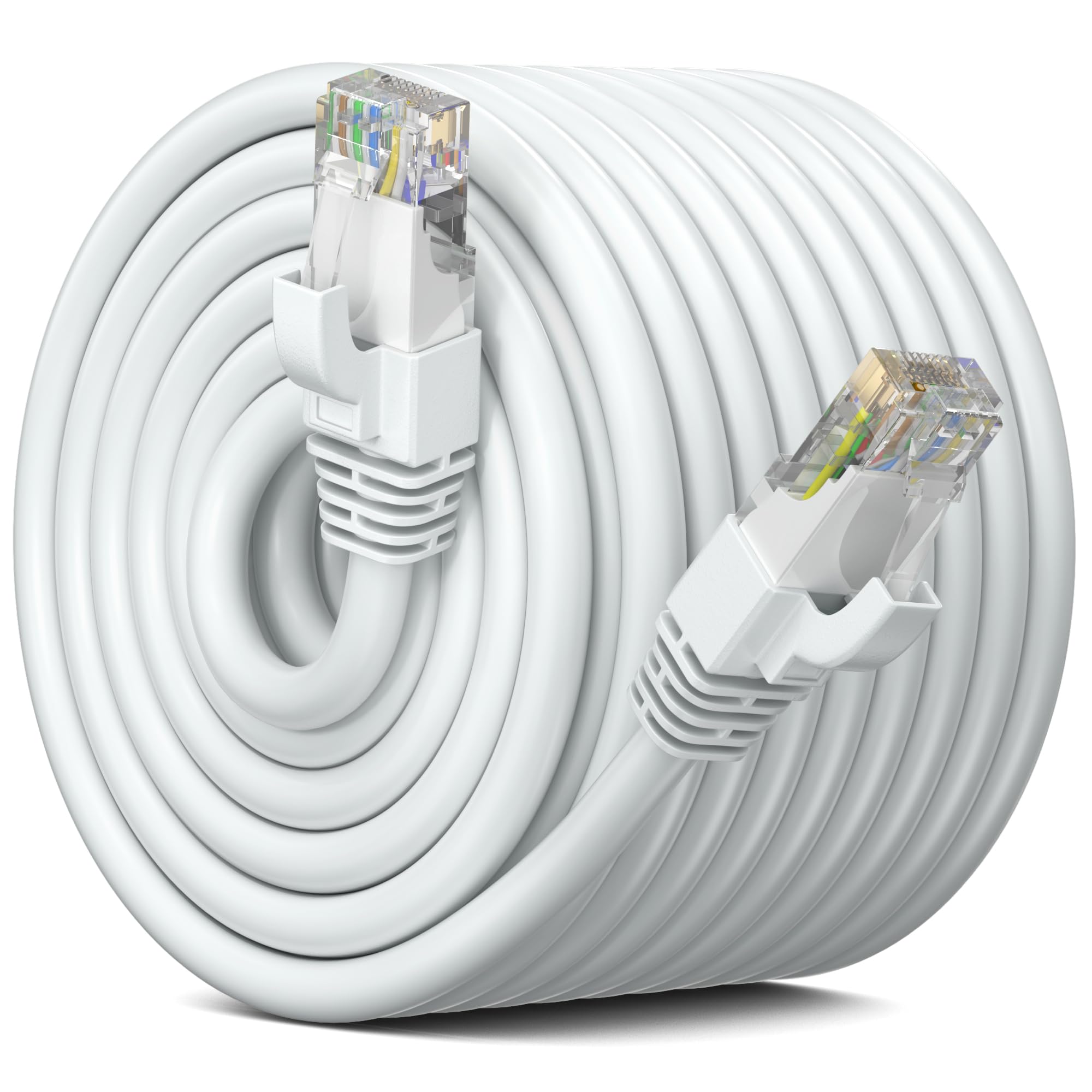 Maximm Cat 6 Ethernet Cable 250 Ft,Cat6 Cable, LAN Cable, Internet Cable, Patch Cable and Network Cable - UTP (White) 250 Feet ethernet Cord